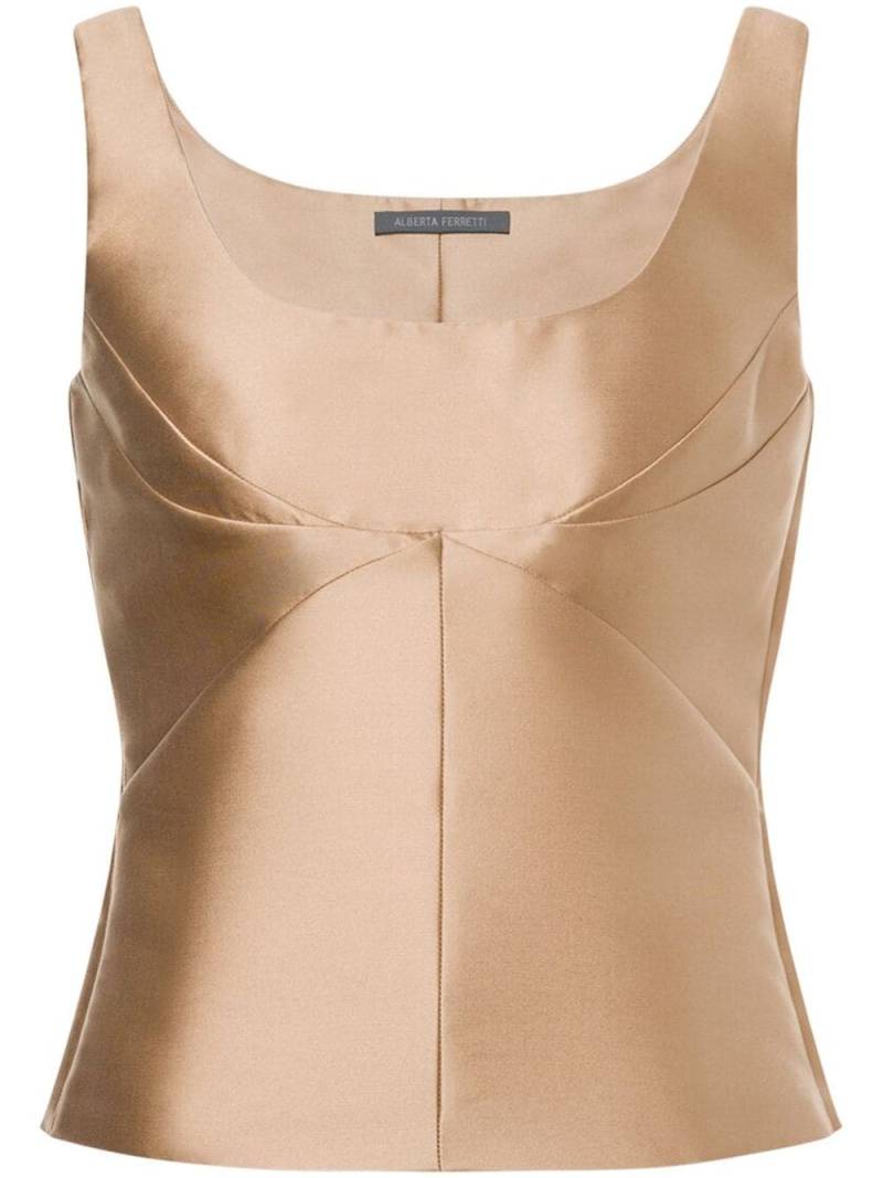 Alberta Ferretti panelled satin top - Neutrals von Alberta Ferretti