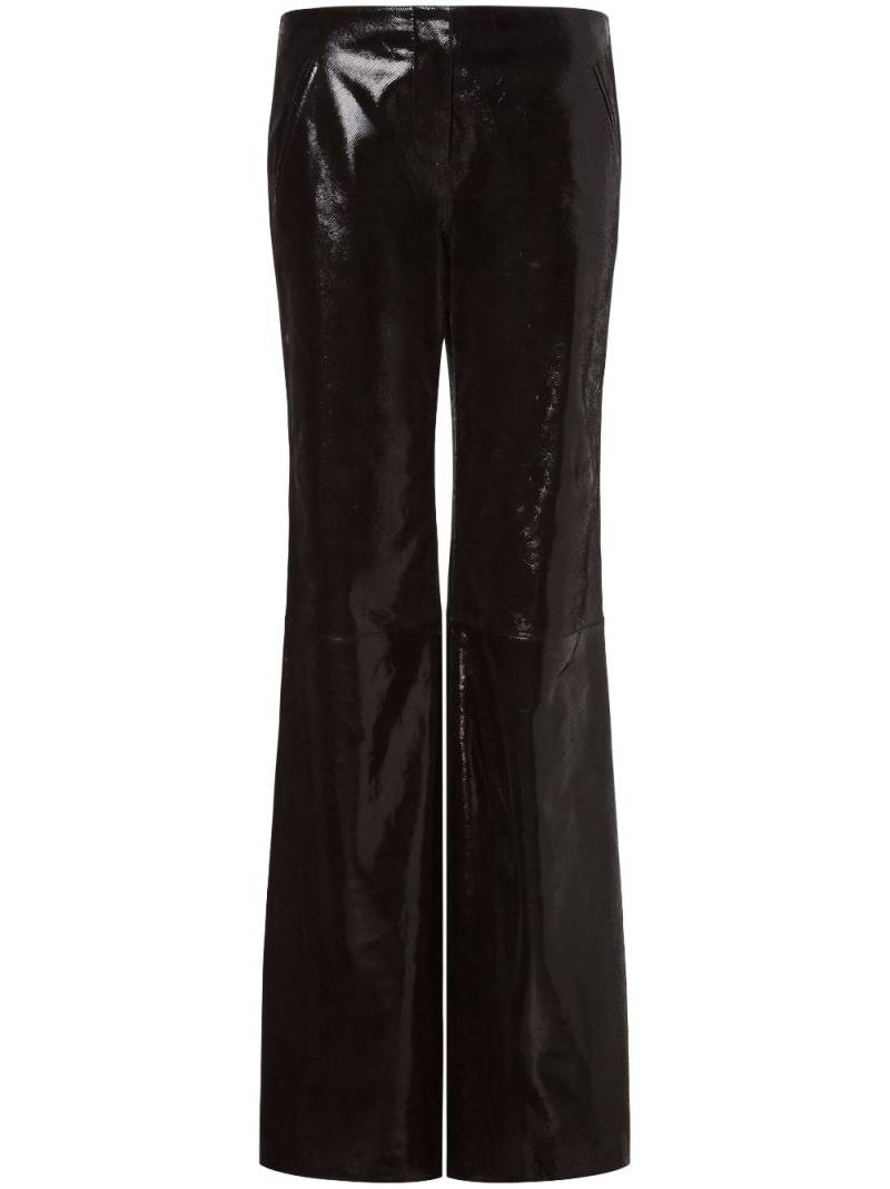 Alberta Ferretti patent-finish leather flared trousers - Black von Alberta Ferretti