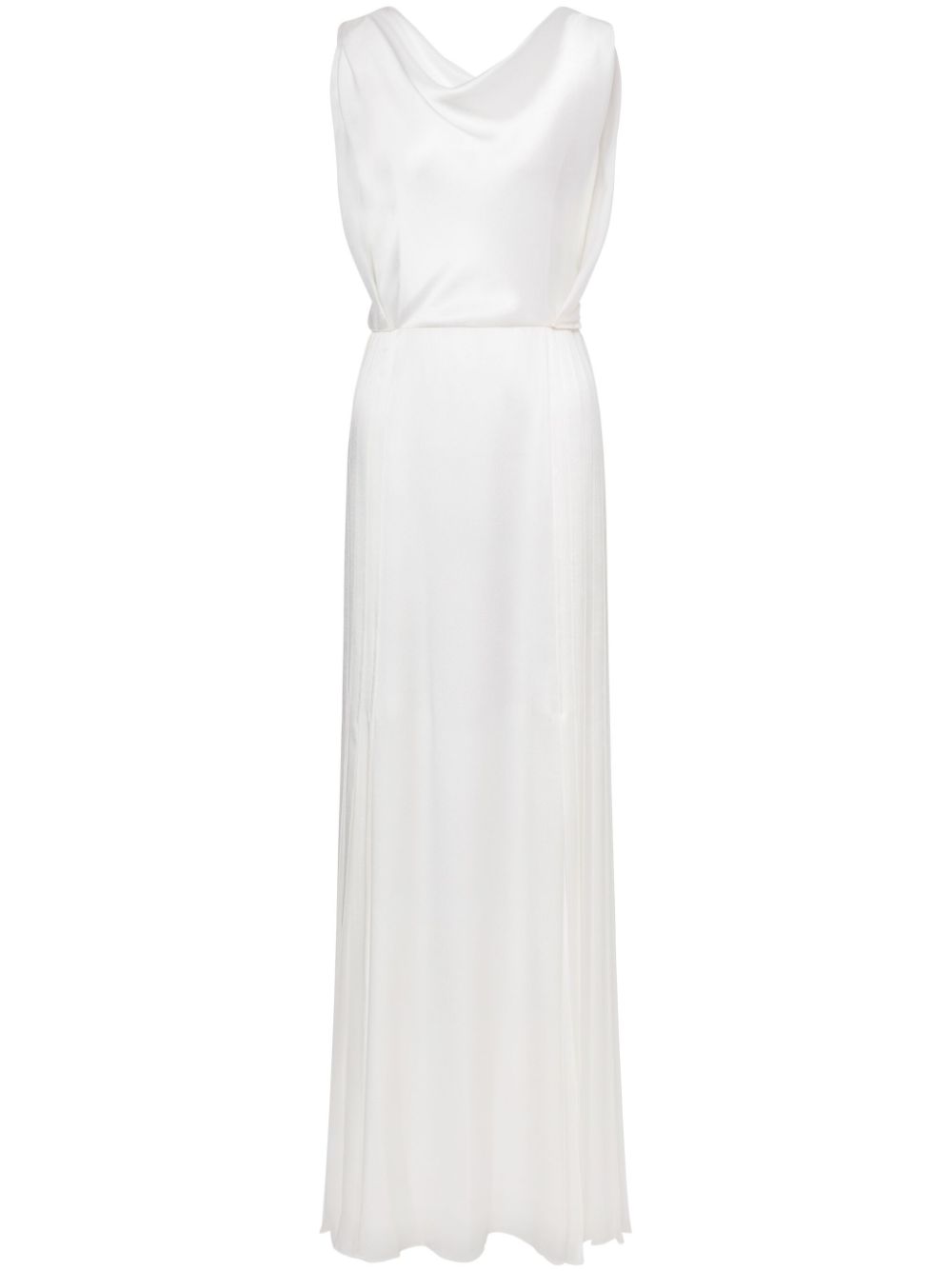 Alberta Ferretti pleat-detail satin dress - White von Alberta Ferretti