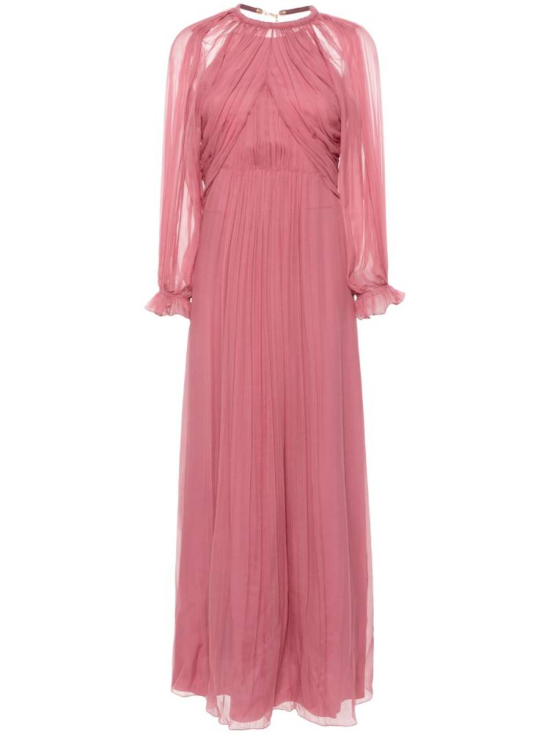 Alberta Ferretti pleated silk maxi dress - Pink von Alberta Ferretti