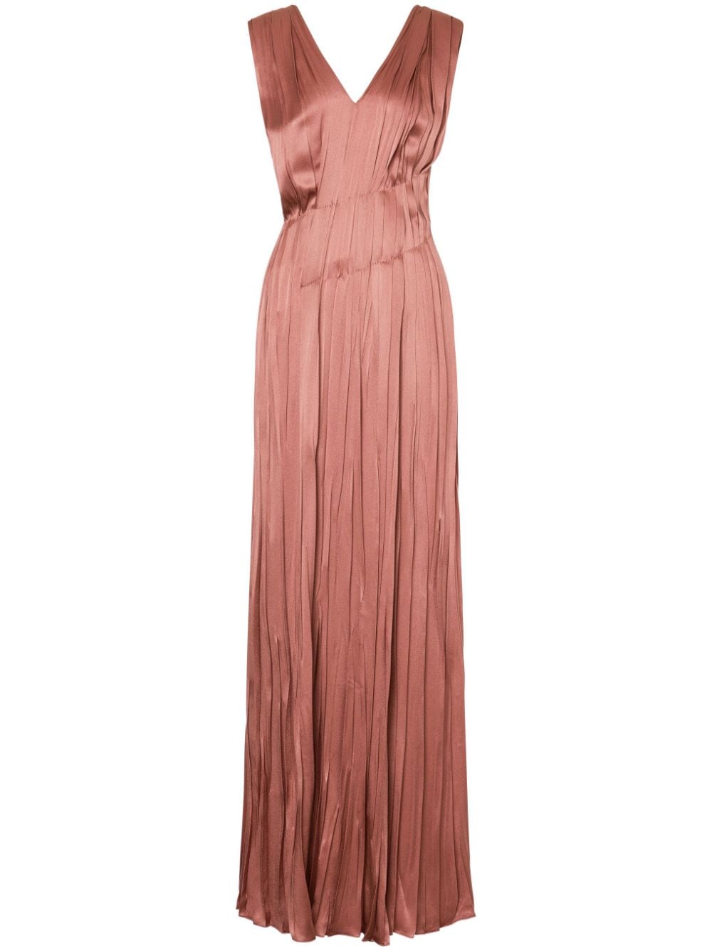 Alberta Ferretti plissé satin maxi dress - Pink von Alberta Ferretti