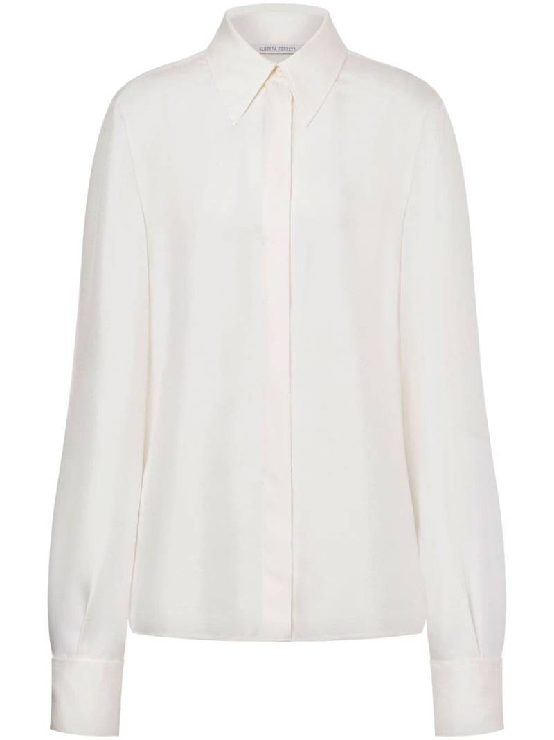 Alberta Ferretti pointed-collar silk shirt - White von Alberta Ferretti