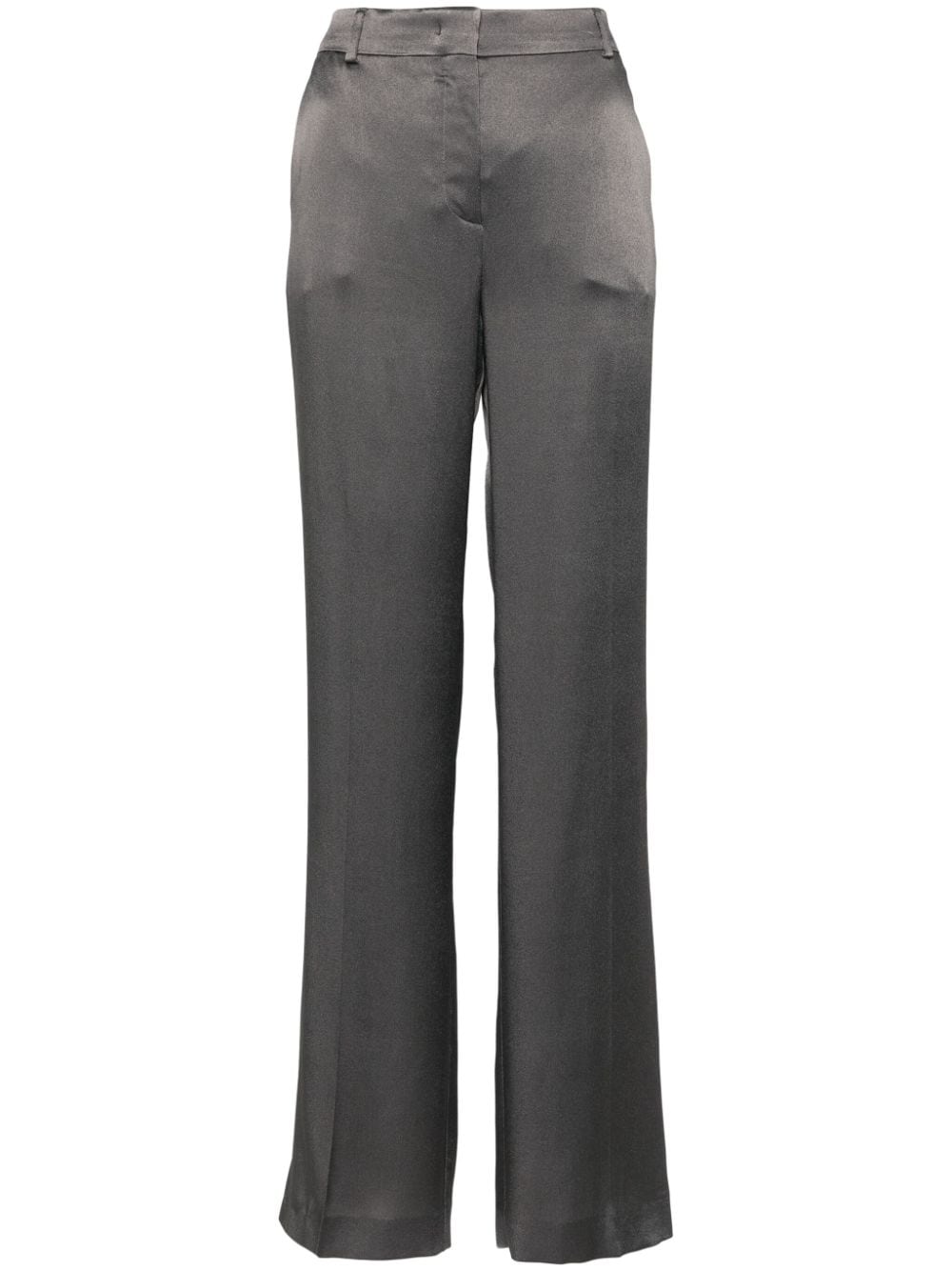 Alberta Ferretti pressed-crease satin trousers - Grey von Alberta Ferretti