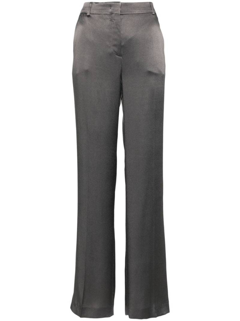 Alberta Ferretti pressed-crease satin trousers - Grey von Alberta Ferretti