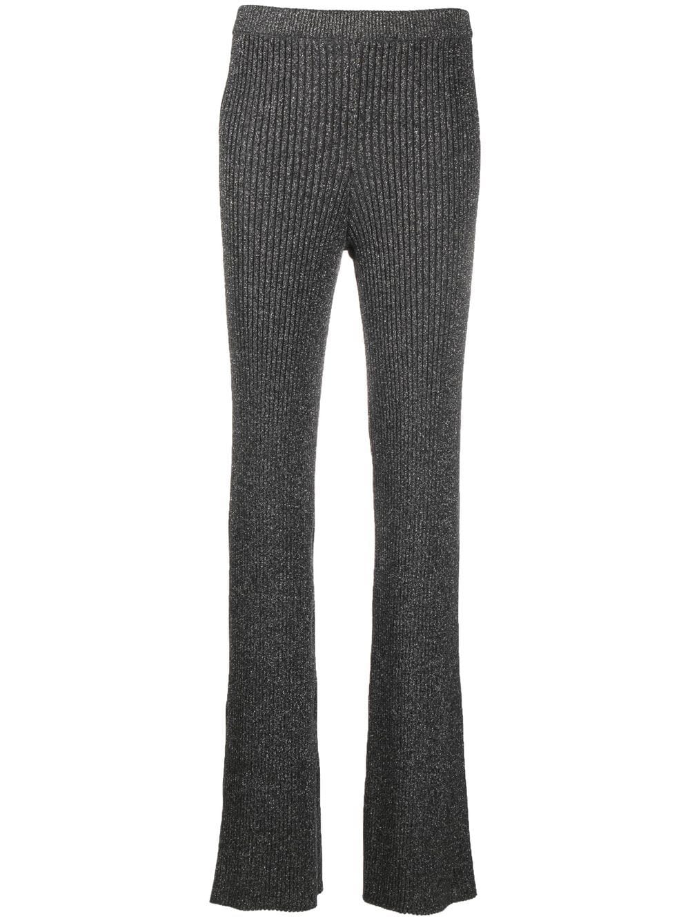 Alberta Ferretti ribbed-knit straight-leg trousers - Grey von Alberta Ferretti