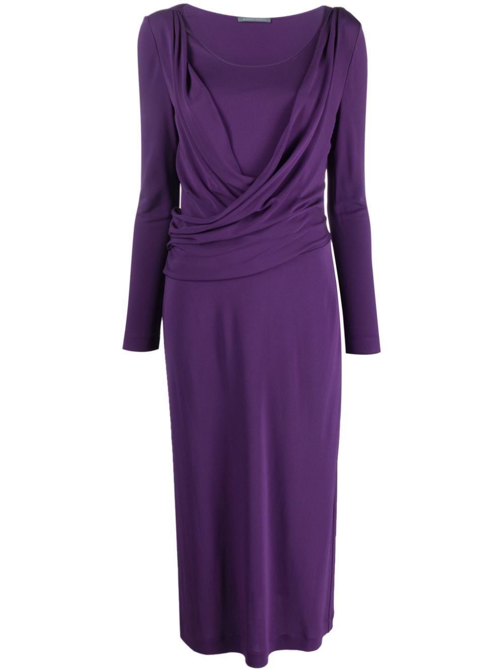 Alberta Ferretti round-neck draped midi dress - Purple von Alberta Ferretti