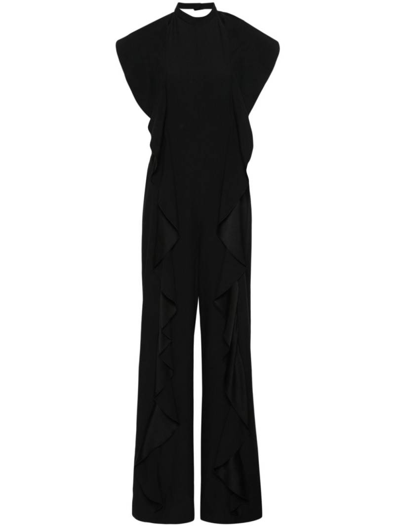 Alberta Ferretti ruffle-detail crepe jumpsuit - Black von Alberta Ferretti