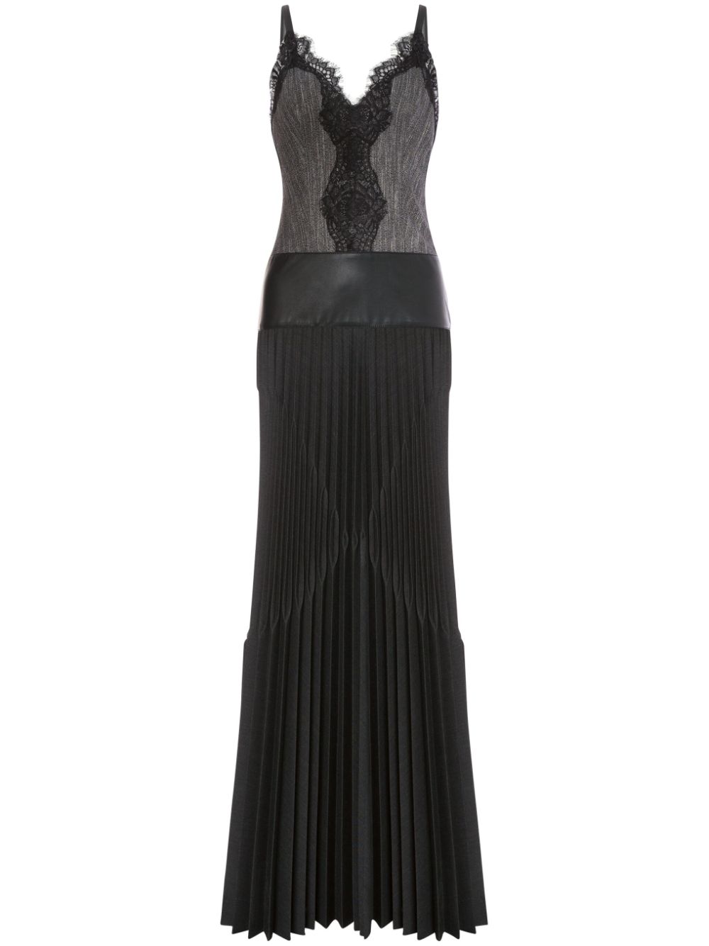 Alberta Ferretti satin-trim long dress - Black von Alberta Ferretti