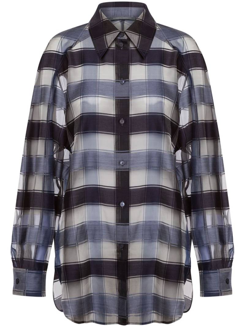 Alberta Ferretti semi-sheer checked shirt - Blue von Alberta Ferretti