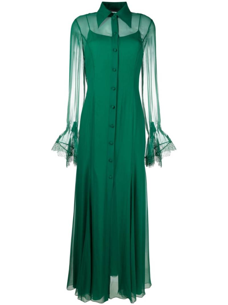 Alberta Ferretti semi-sheer maxi shirtdress - Green von Alberta Ferretti