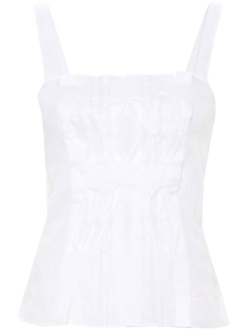 Alberta Ferretti semi-sheer shirred panel blouse - White von Alberta Ferretti