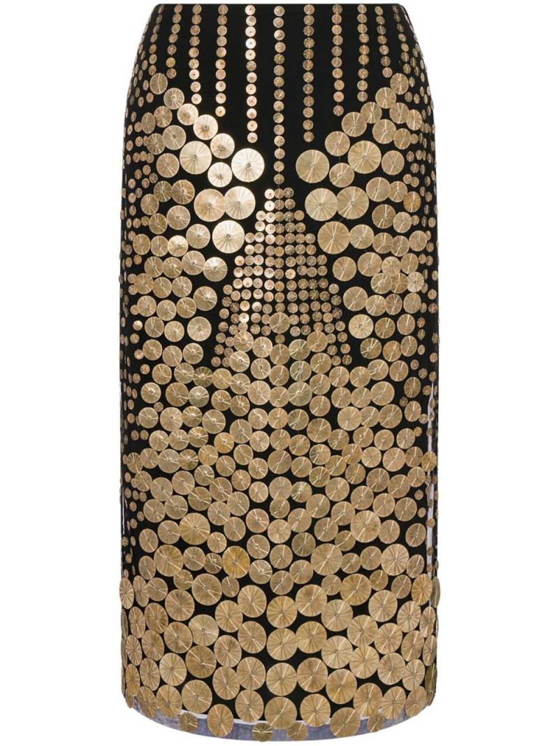 Alberta Ferretti sequin-embellished midi skirt - Black von Alberta Ferretti