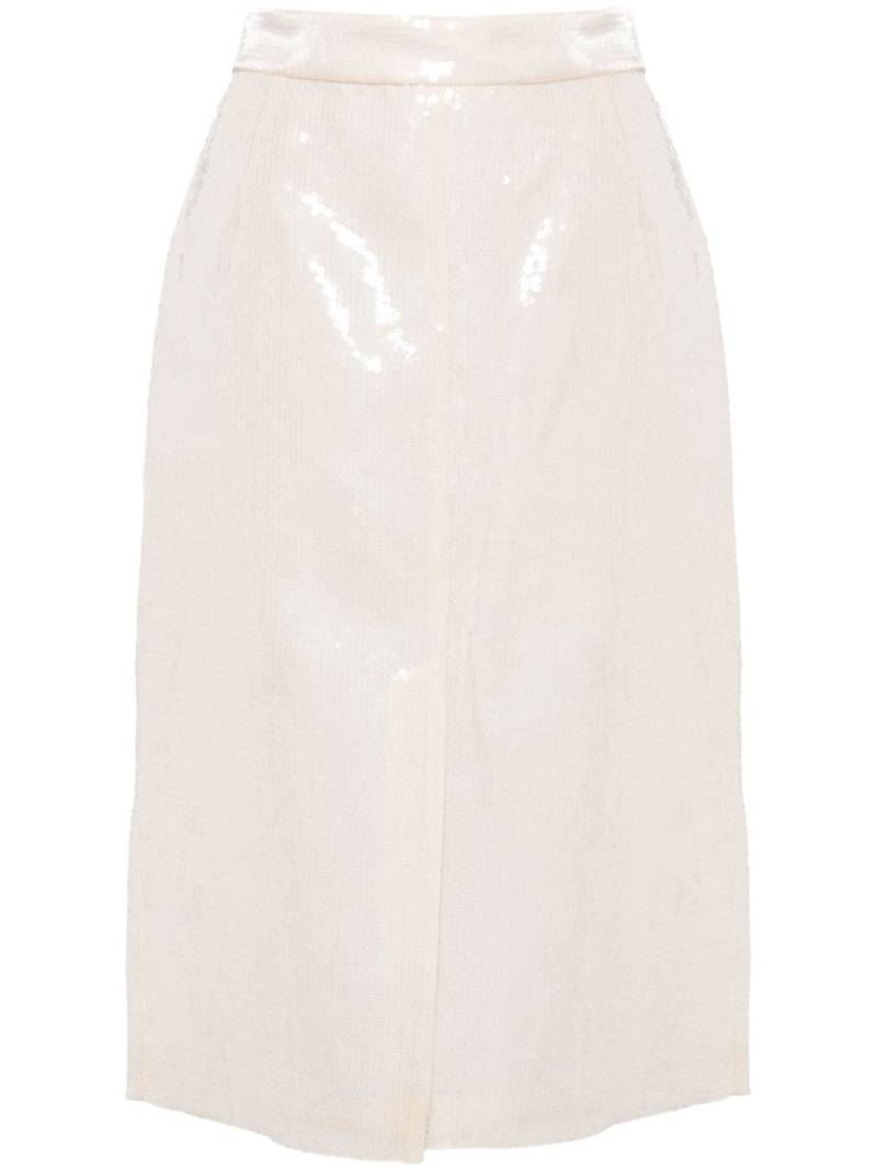 Alberta Ferretti sequin-embellished skirt - Neutrals von Alberta Ferretti