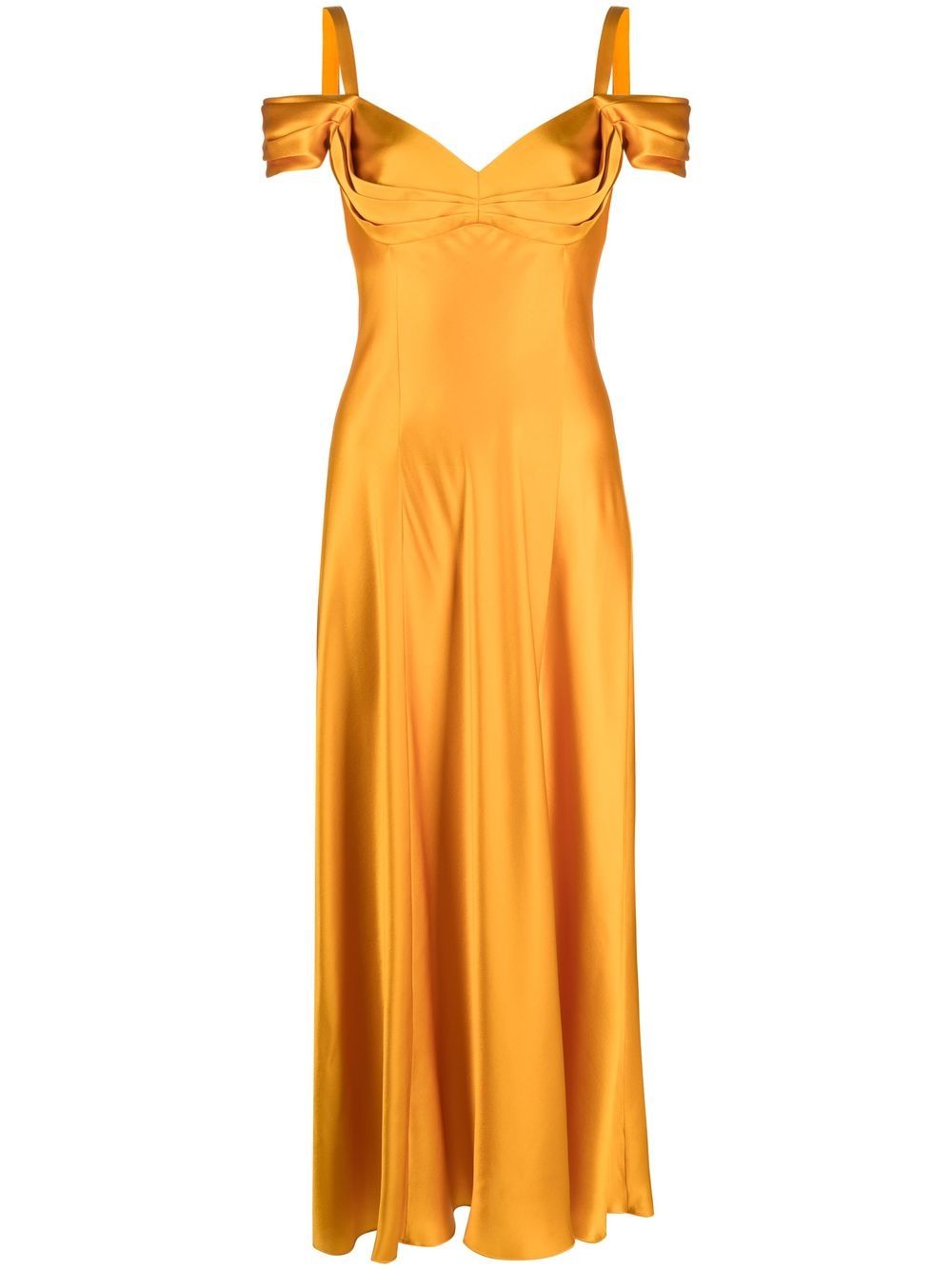 Alberta Ferretti draped silk dress - Orange von Alberta Ferretti