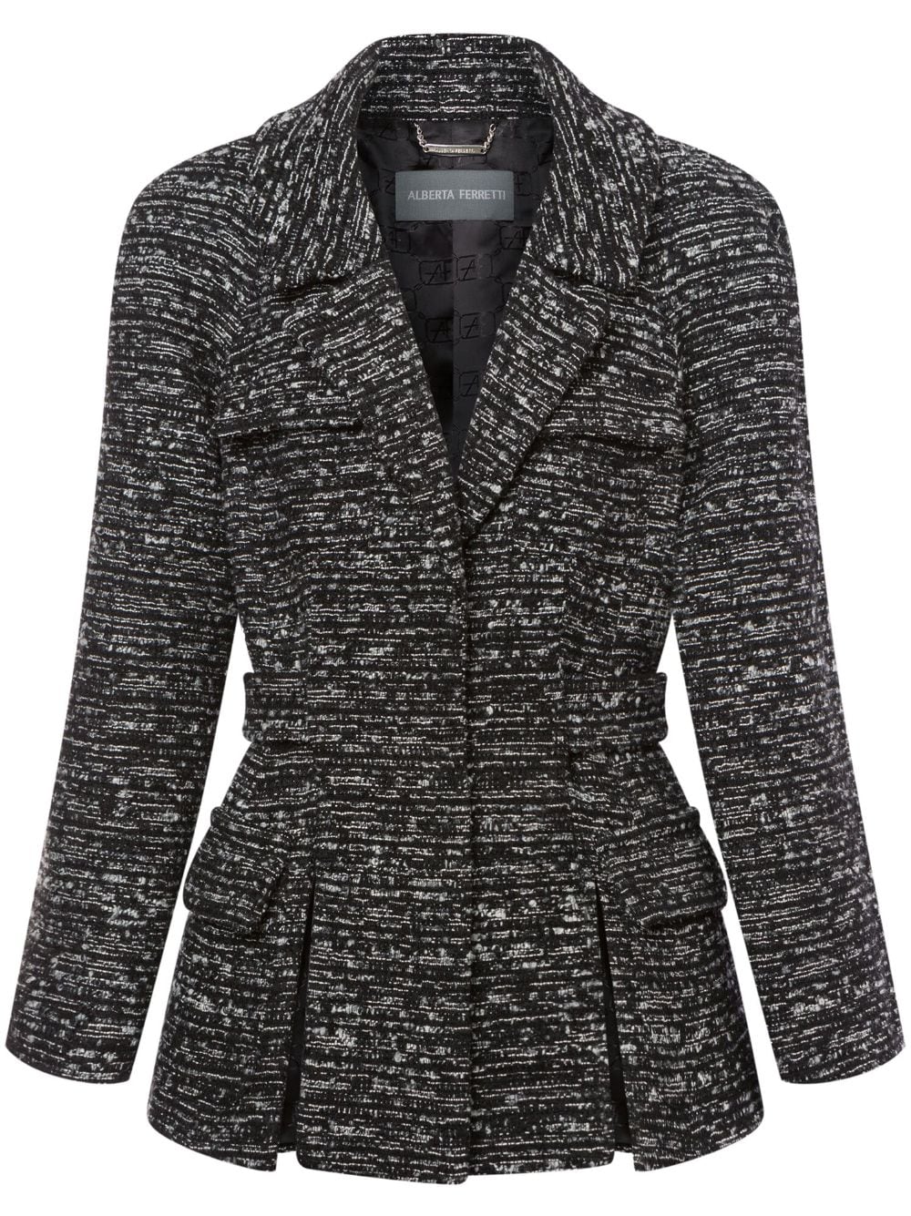 Alberta Ferretti single-breast tweed jacket - Black von Alberta Ferretti