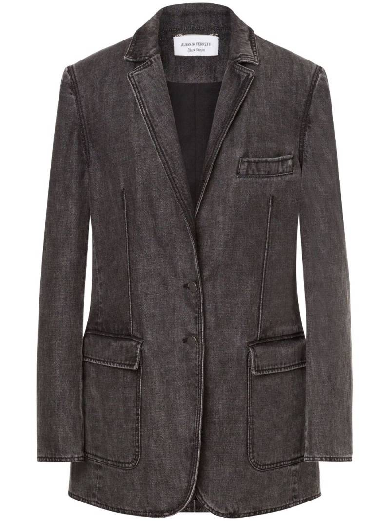 Alberta Ferretti single-breasted denim blazer - Grey von Alberta Ferretti