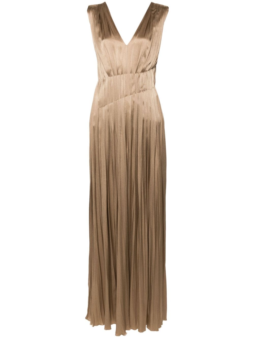 Alberta Ferretti sleeveless pleated satin gown - Neutrals von Alberta Ferretti