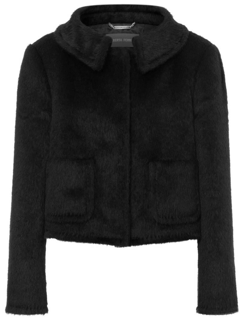 Alberta Ferretti spread-collar faux-fur jacket - Black von Alberta Ferretti