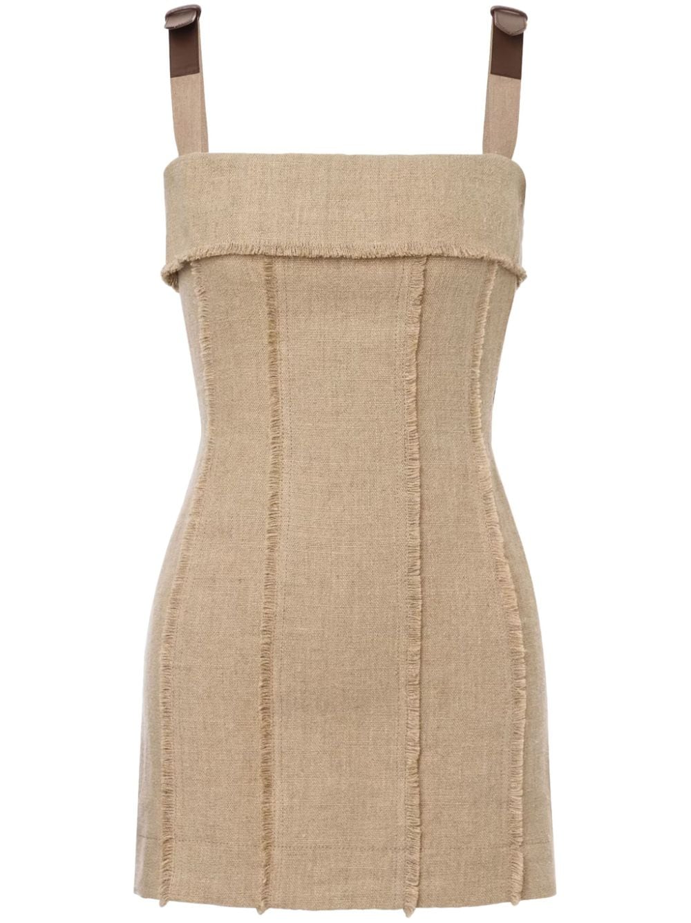 Alberta Ferretti square-neck linen minidress - Neutrals von Alberta Ferretti