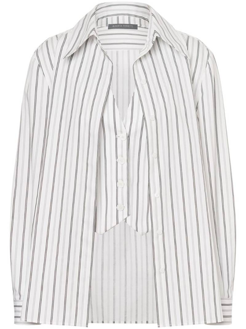 Alberta Ferretti striped layered shirt - White von Alberta Ferretti