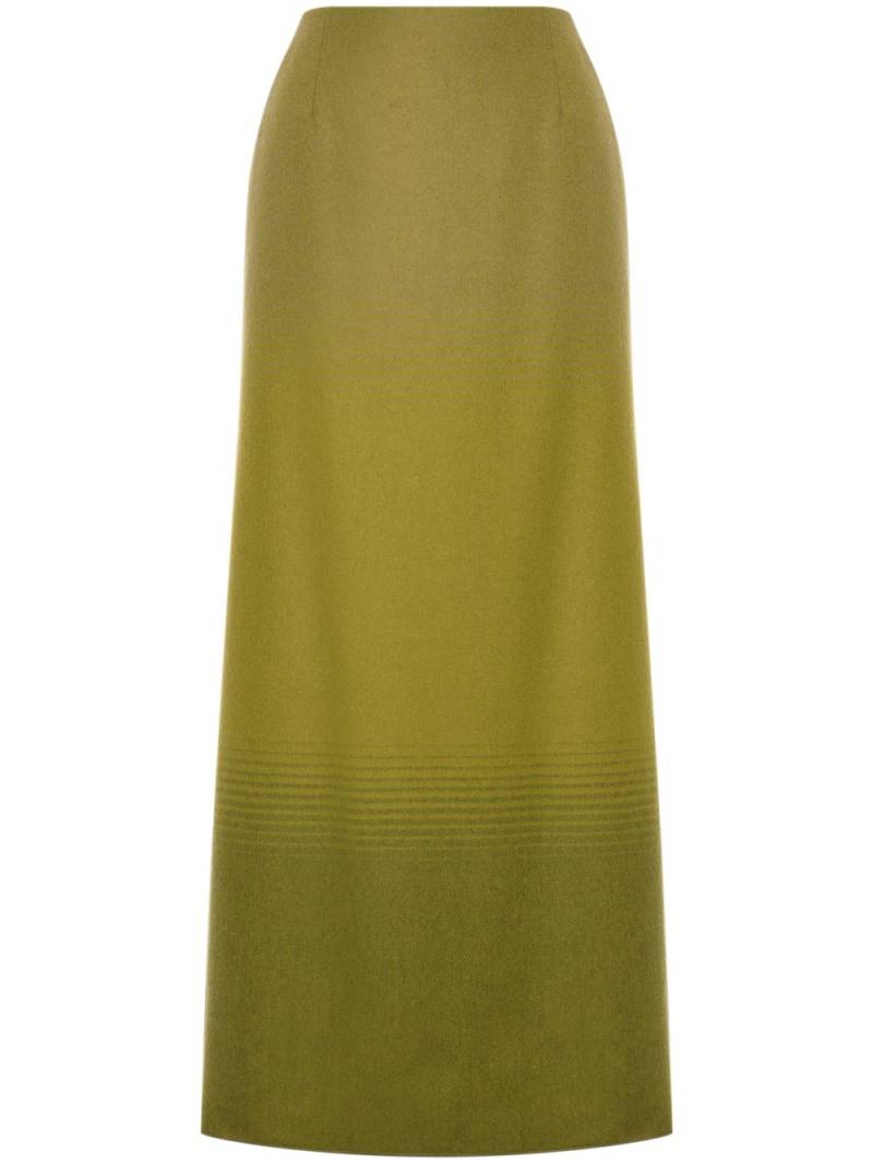 Alberta Ferretti striped virgin wool maxi skirt - Green von Alberta Ferretti