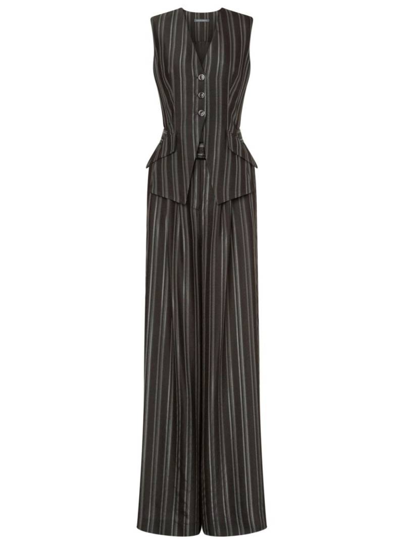 Alberta Ferretti tailored stripe-pattern jumpsuit - Grey von Alberta Ferretti