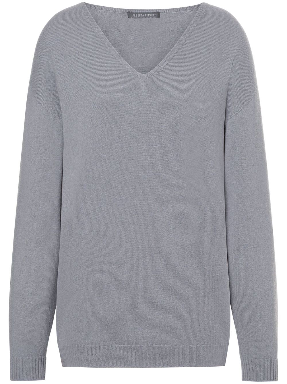 Alberta Ferretti virgin wool-cashmere V-neck jumper - Grey von Alberta Ferretti