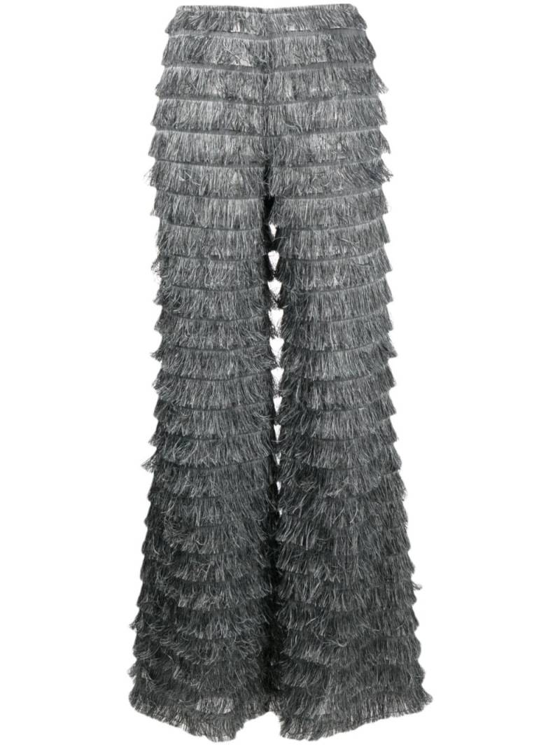 Alberta Ferretti wide-leg fringed trousers - Grey von Alberta Ferretti