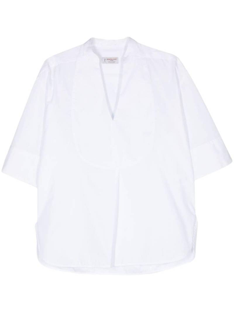 Alberto Biani cotton smoking shirt - White von Alberto Biani