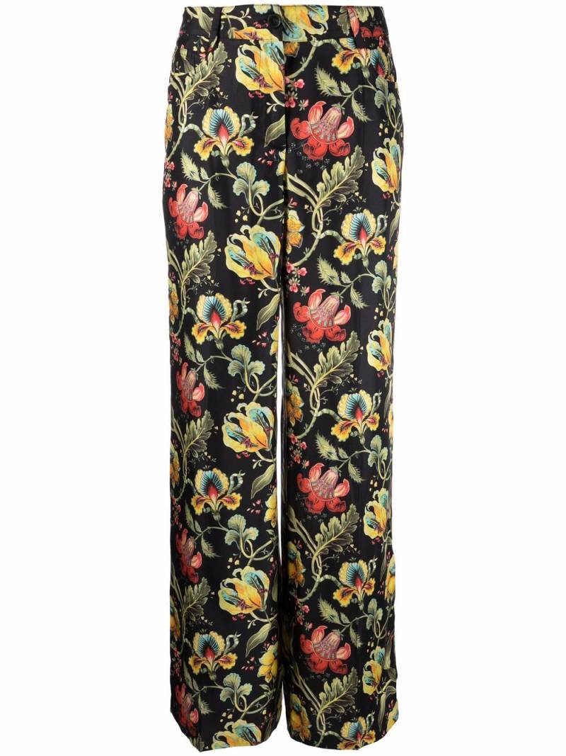 Alberto Biani floral-print straight-leg trousers - Black von Alberto Biani