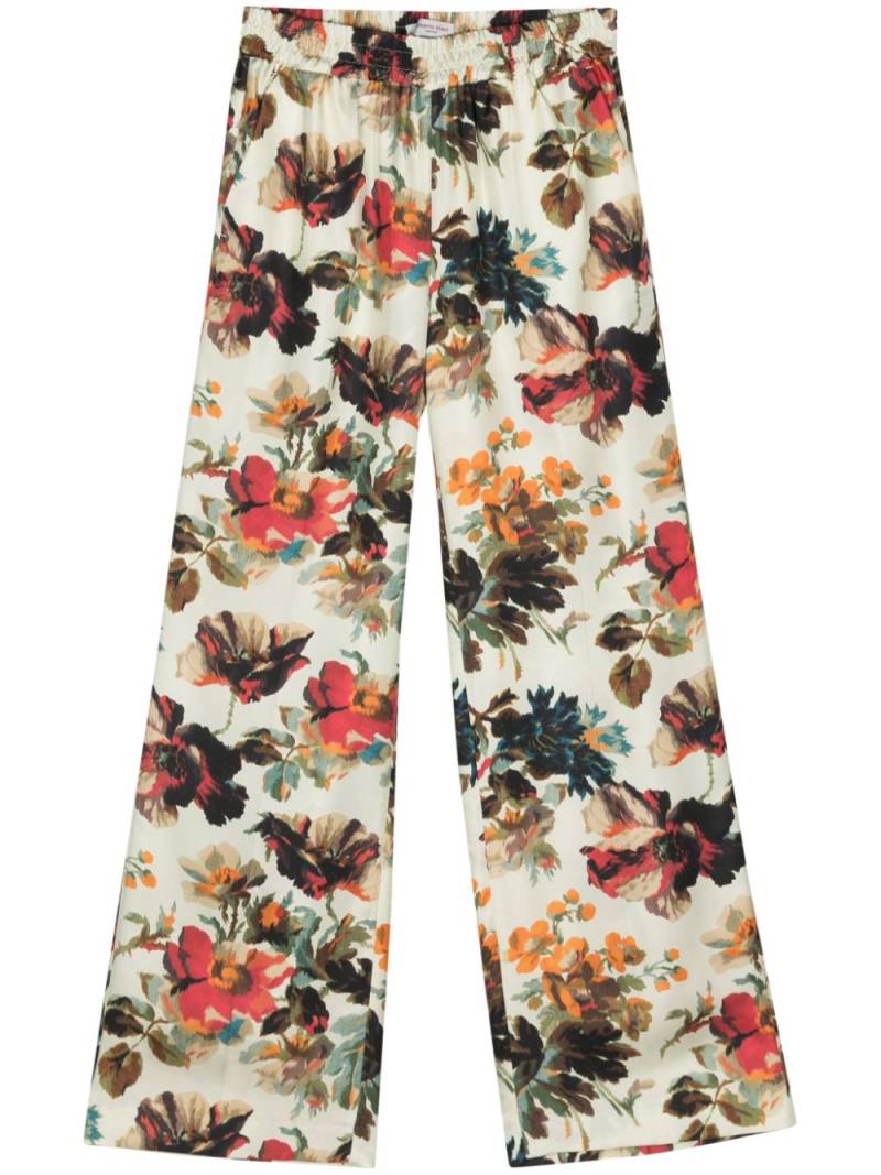 Alberto Biani floral silk straight trousers - Green von Alberto Biani