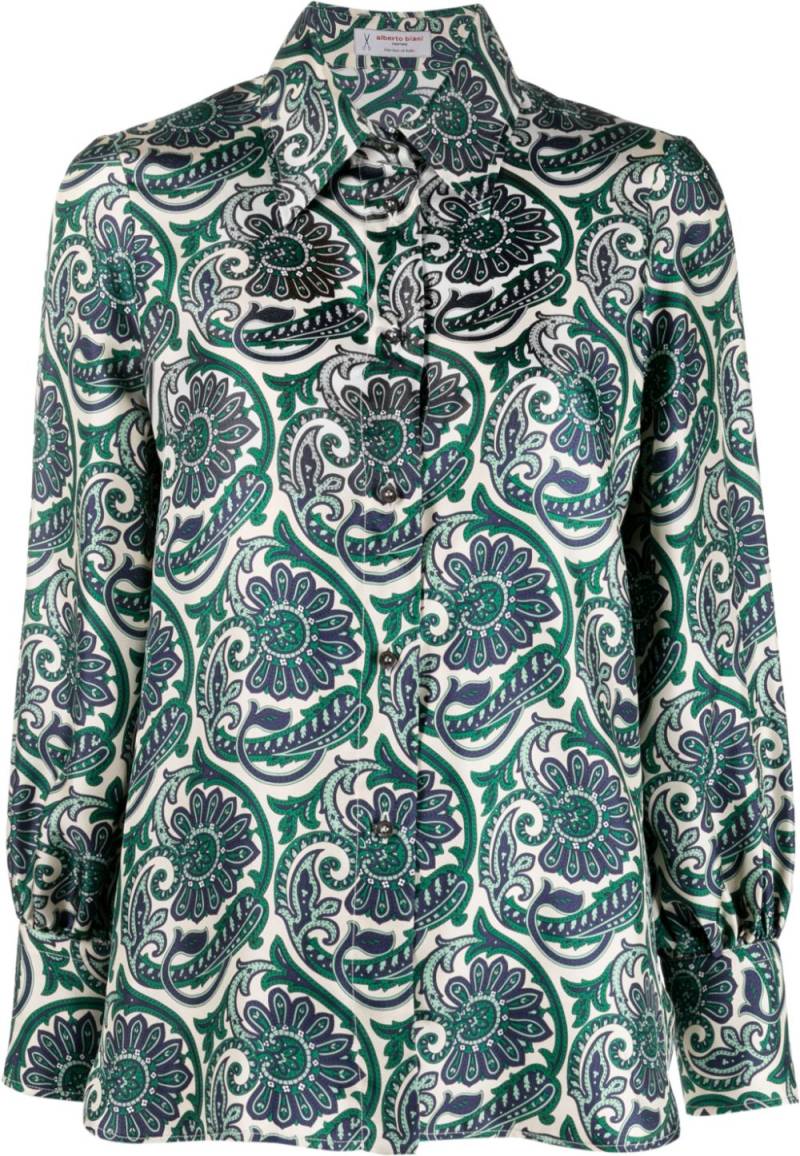 Alberto Biani paisley-print silk shirt - Green von Alberto Biani