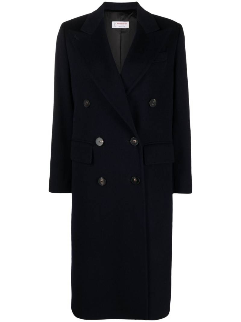 Alberto Biani peak-lapels felted coat - Blue von Alberto Biani