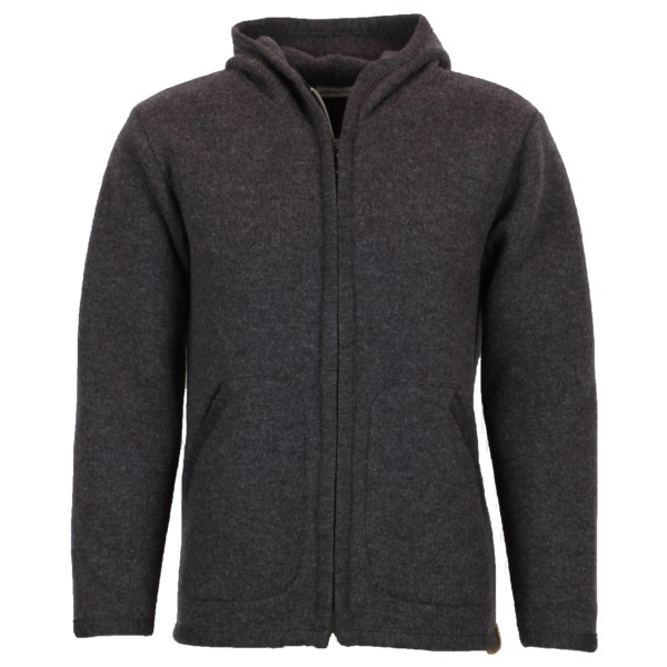 Albmerino - Walk Kapuzen Jacke - Wolljacke Gr M grau/schwarz von Albmerino