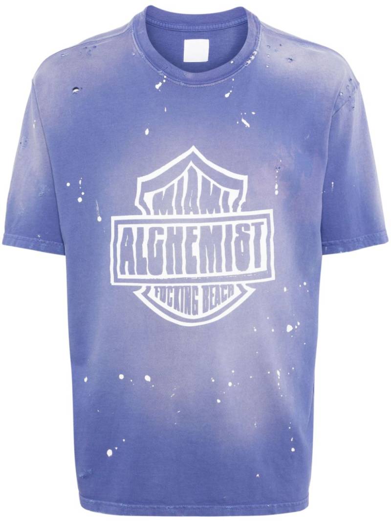 Alchemist Hugh splatter-detail T-shirt - Blue von Alchemist