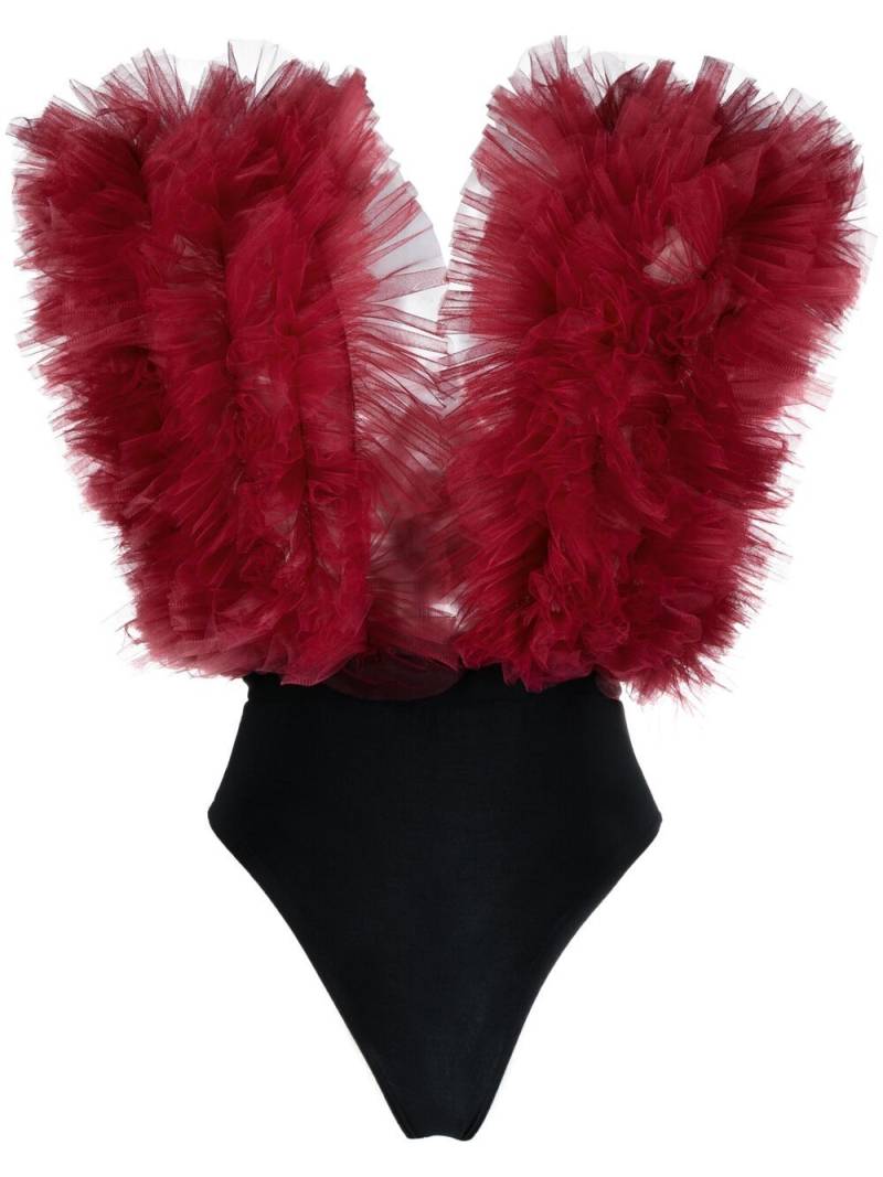 Alchemy x Lia Aram ruffled sleeveless bodysuit - Red von Alchemy