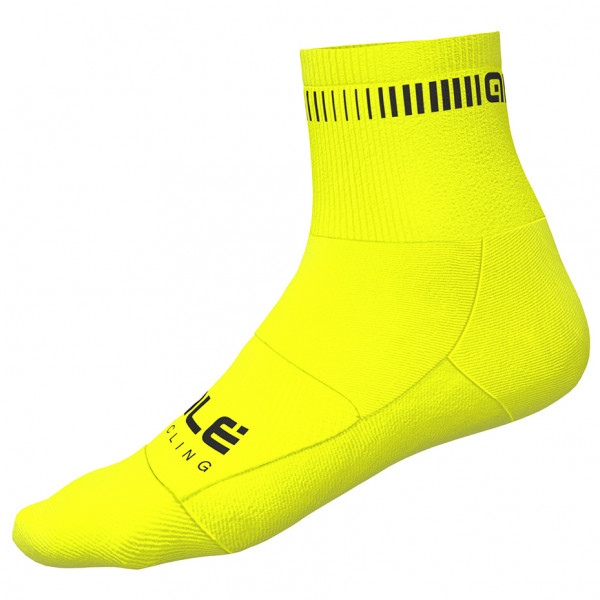 Alé - Logo Q-Skin Socks - Velosocken Gr 36-39 - S;40-43 - M;44-47 - L gelb;schwarz;weiß von Alé