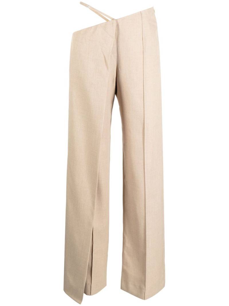 Aleksandre Akhalkatsishvili asymmetric wide-leg trousers - Brown von Aleksandre Akhalkatsishvili