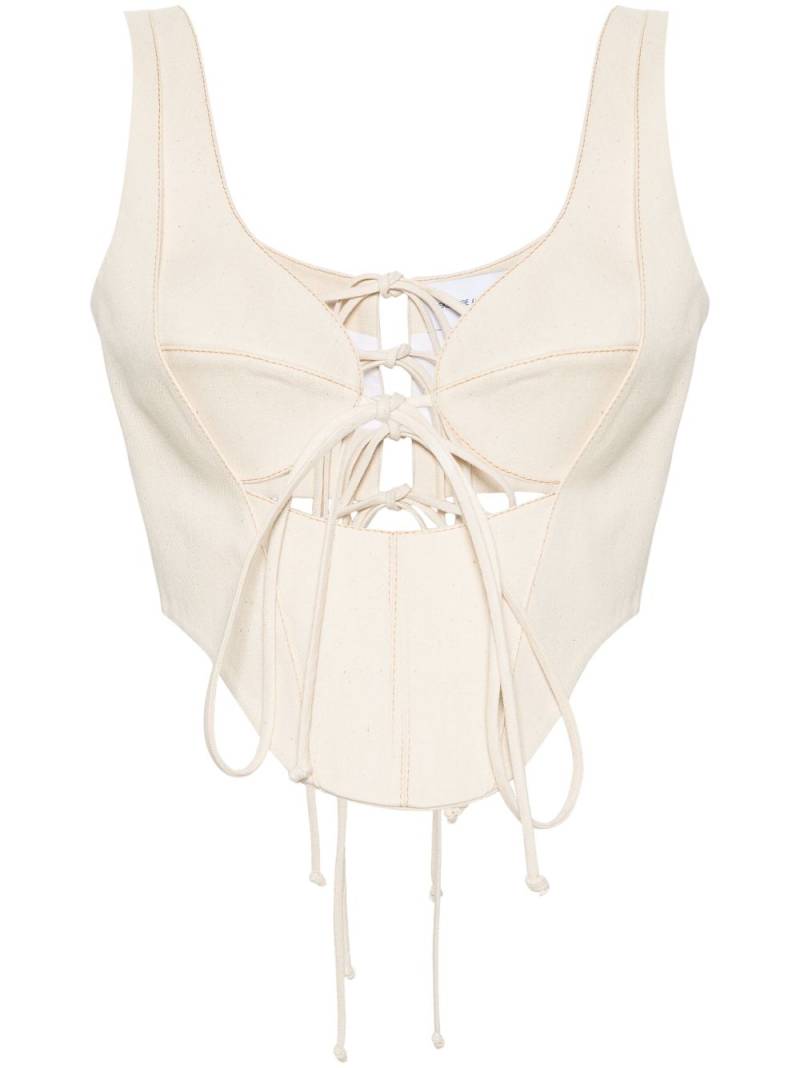 Aleksandre Akhalkatsishvili cut-out corset blouse - Neutrals von Aleksandre Akhalkatsishvili