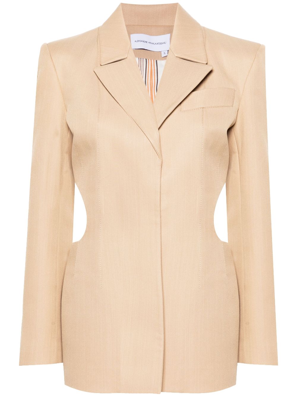 Aleksandre Akhalkatsishvili cut-out single-breasted blazer - Neutrals von Aleksandre Akhalkatsishvili