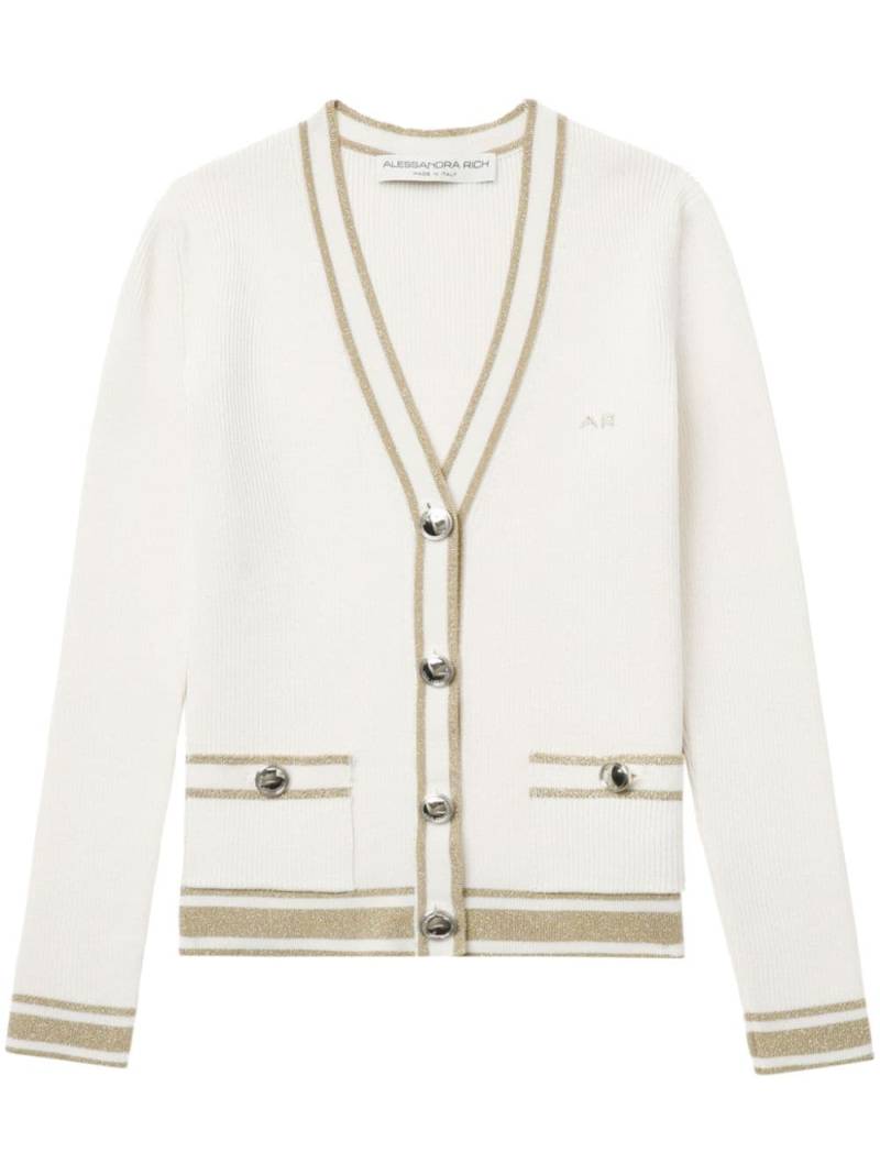 Alessandra Rich Cable-Knit Cardigan - White von Alessandra Rich