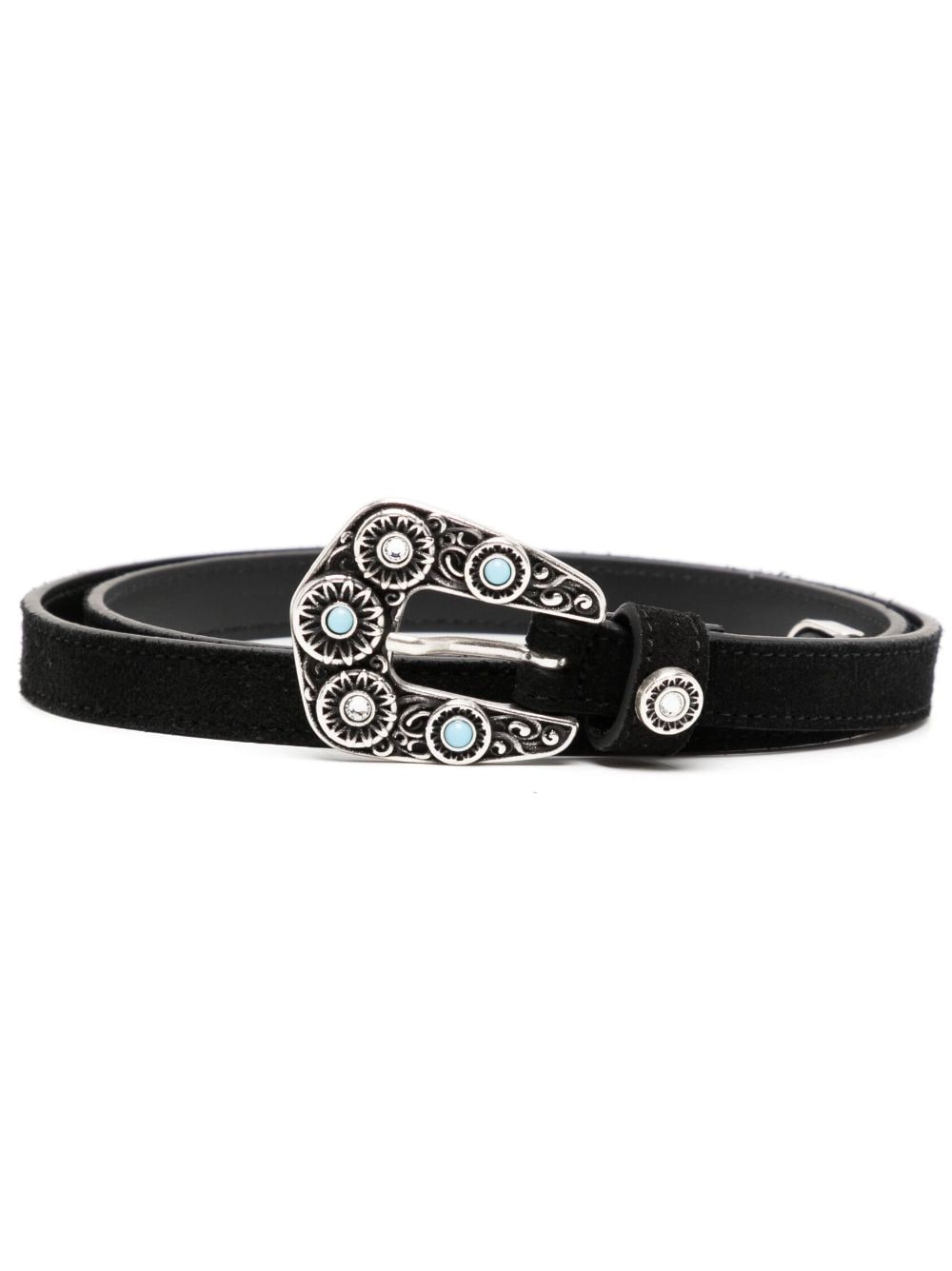 Alessandra Rich D-ring suede belt - Black von Alessandra Rich