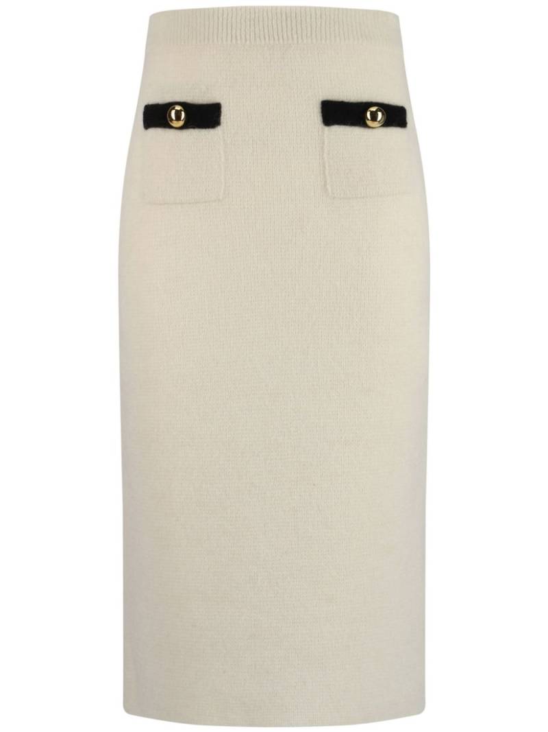 Alessandra Rich knitted midi skirt - White von Alessandra Rich