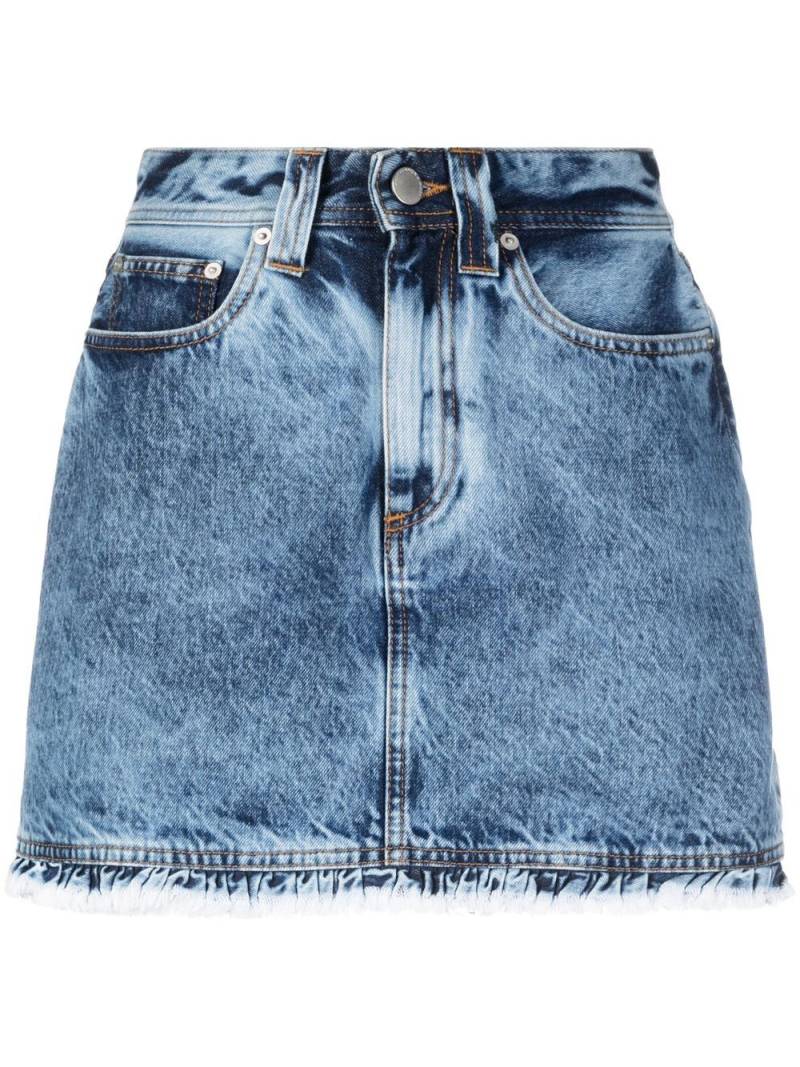 Alessandra Rich acid-wash denim skirt - Blue von Alessandra Rich