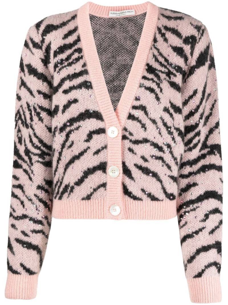 Alessandra Rich animal-pattern knit cardigan - Pink von Alessandra Rich