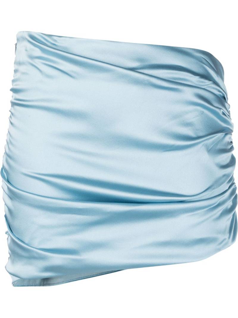 Alessandra Rich asymmetric satin mini skirt - Blue von Alessandra Rich