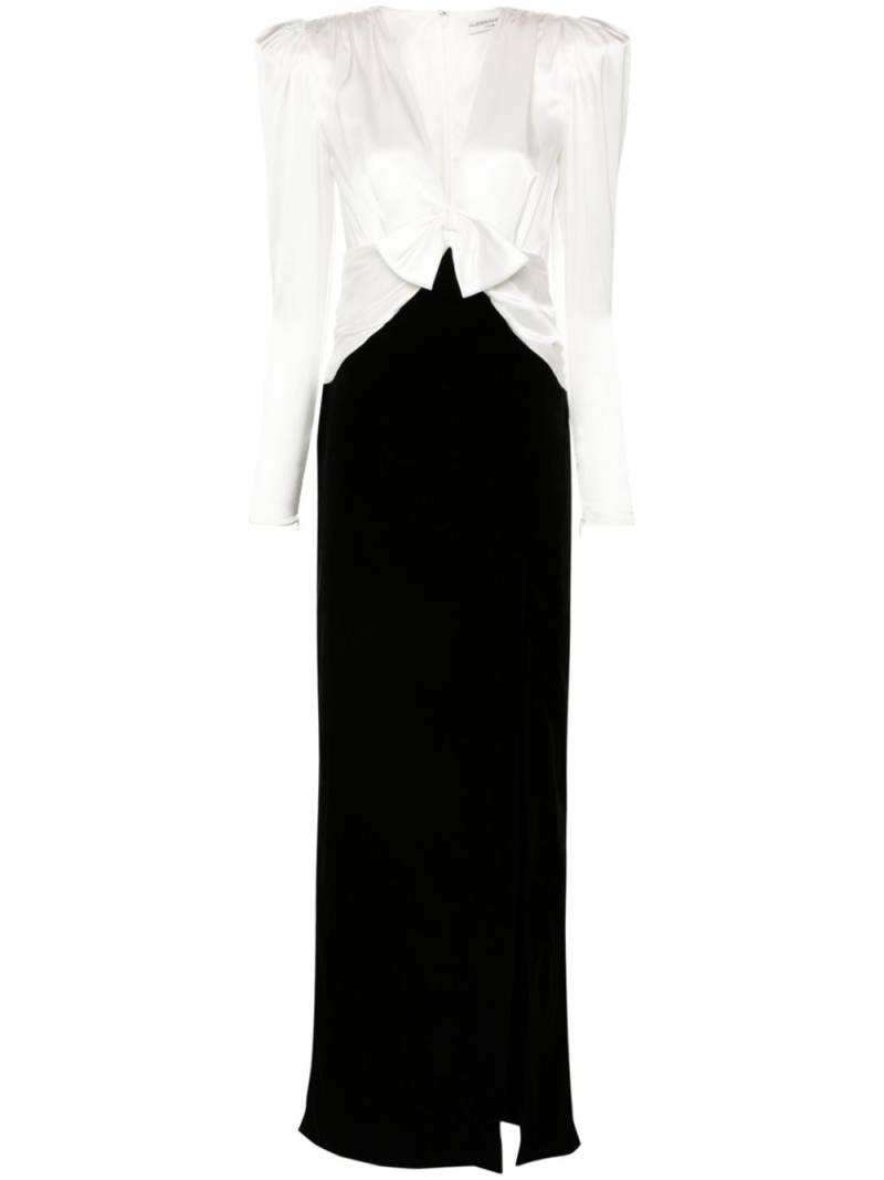 Alessandra Rich bow-detail colourblock gown - Black von Alessandra Rich