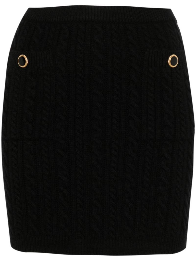 Alessandra Rich cable-knit wool mini skirt - Black von Alessandra Rich