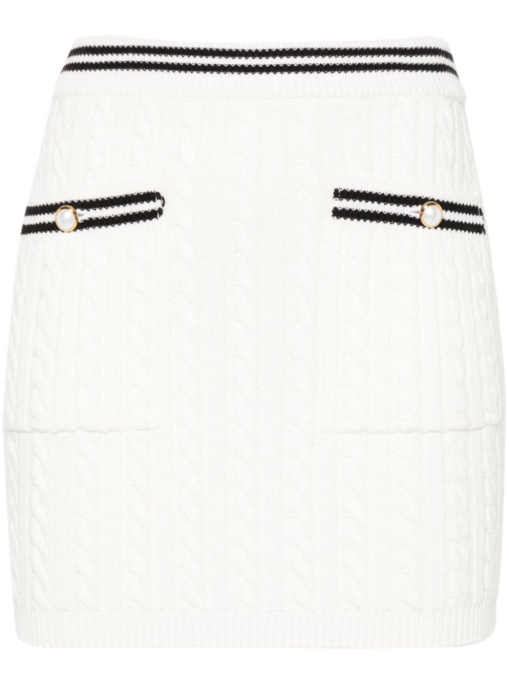 Alessandra Rich cable-knit mini skirt - White von Alessandra Rich