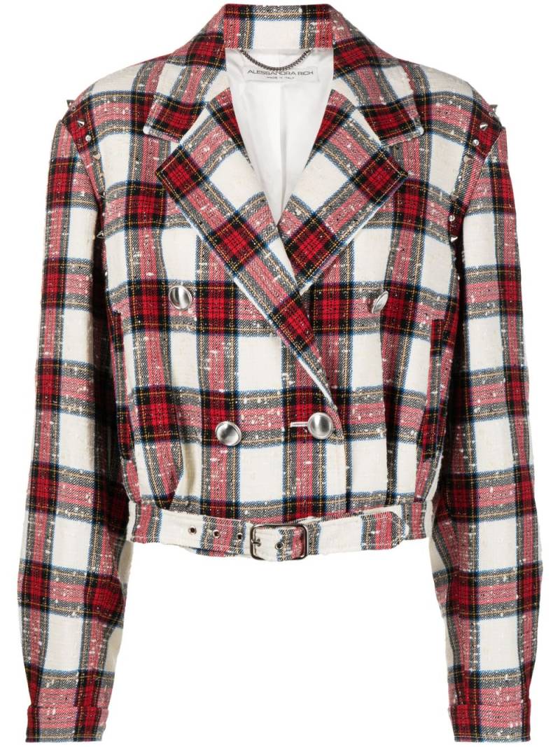 Alessandra Rich checked cropped jacket - White von Alessandra Rich